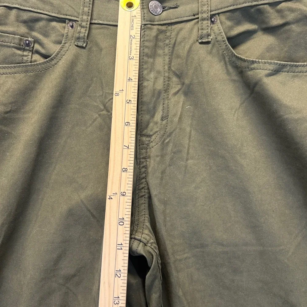Banana Republic Mens Straight Leg Pants 34x34 Olive Green Cotton Stretch 793318